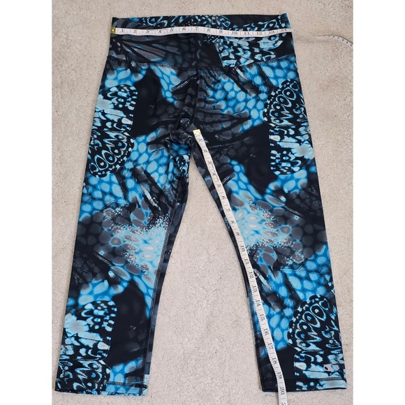 Champion Power Flex Butterfly Print Capris Leggings Womens Sz L Blue Athletic - Picture 3 of 10